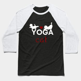 Love Cat Yoga Baseball T-Shirt